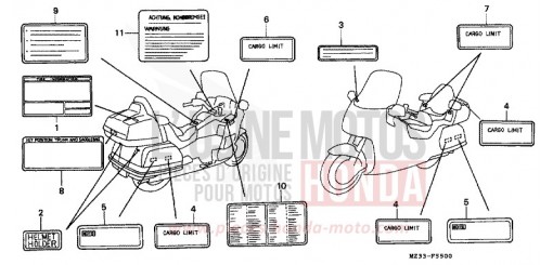 WARNETIKETT (1) GL1500SES de 1995